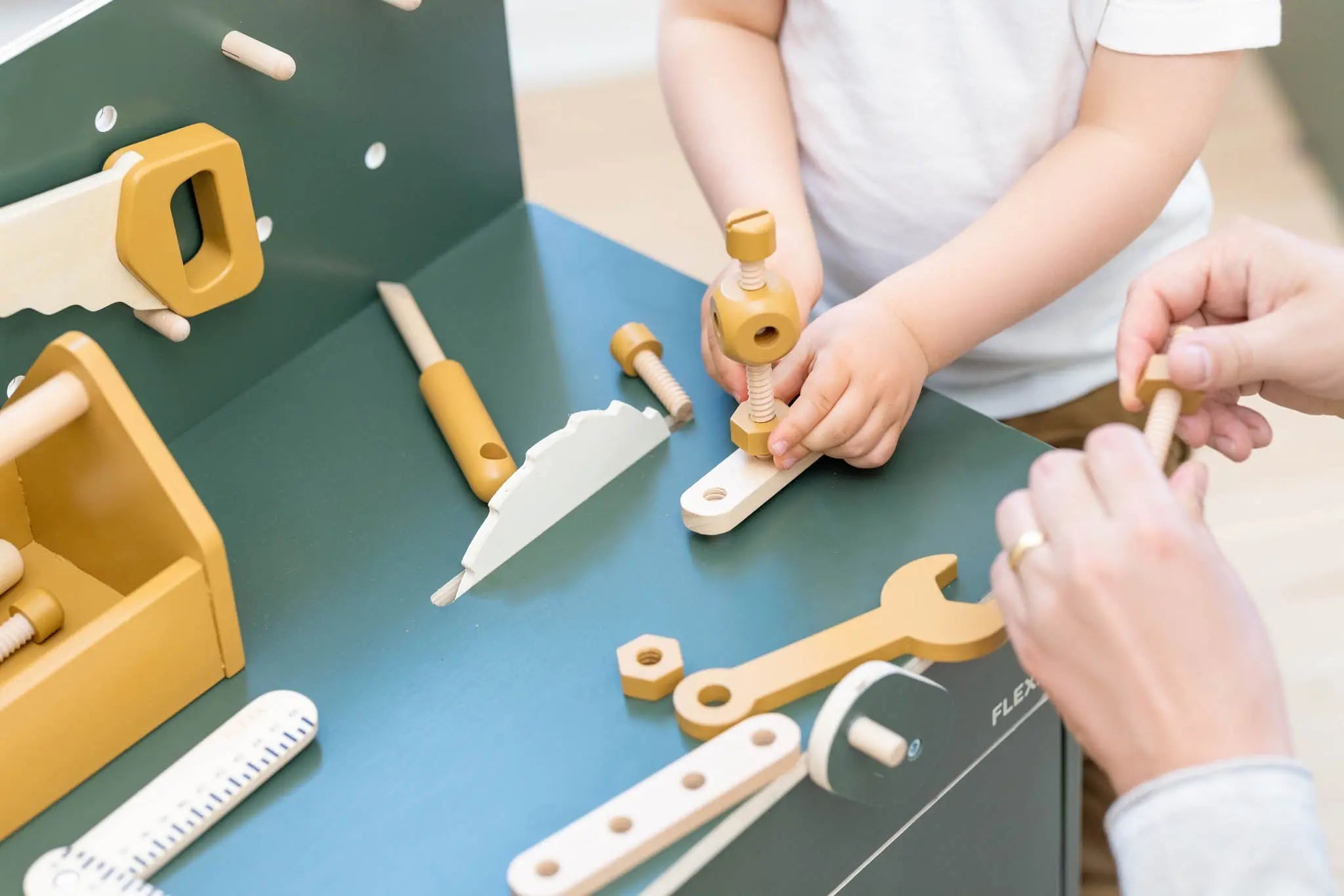 Construction Set, 36 pcs, Handpainted, Yellow PLAY ACTIVE flexa-com.myshopify.com