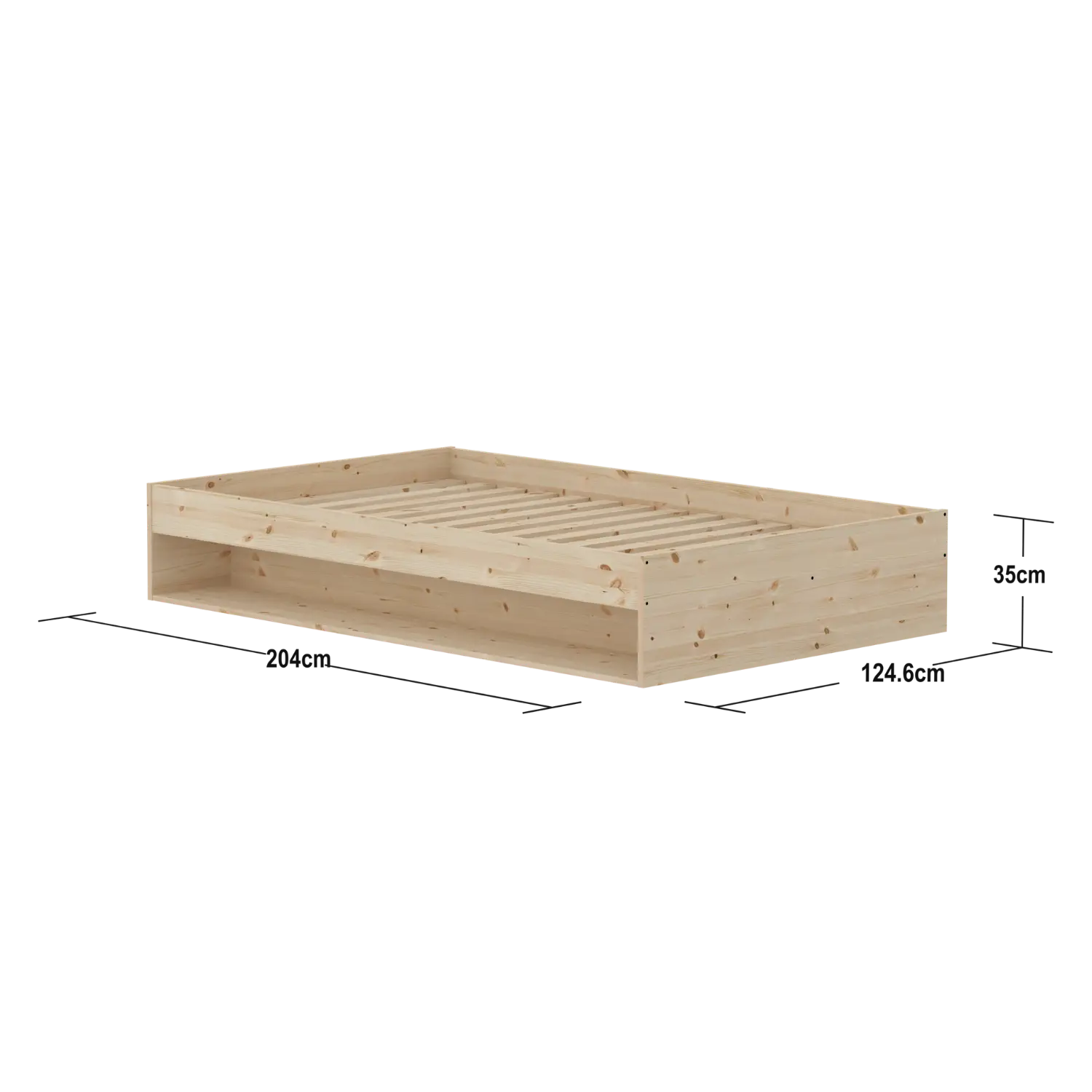 Double Bed with Shelf, 120x200 cm, Pine SINGLE_BED 120X200 flexa-com.myshopify.com