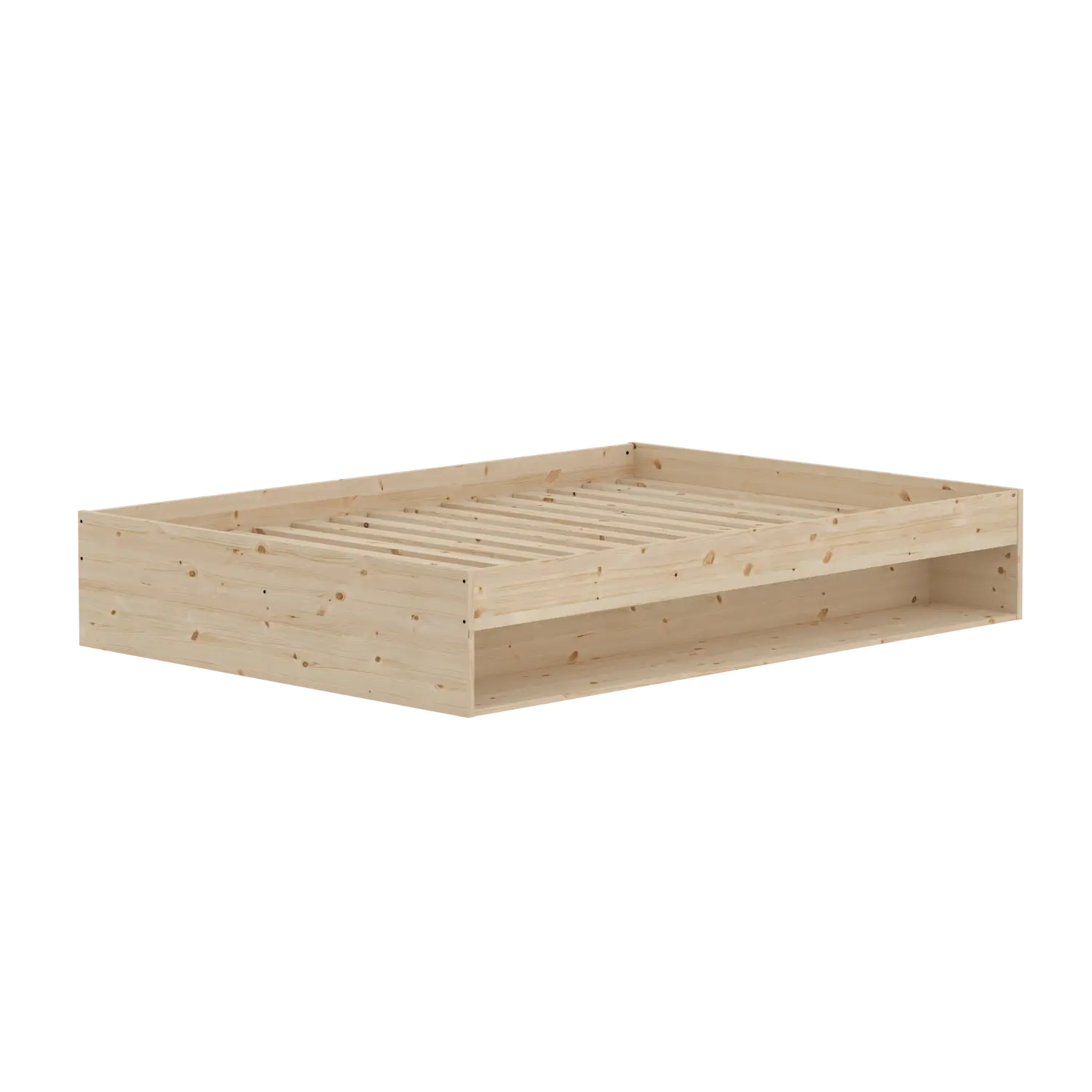 Double Bed with Shelf, 140x200 cm, Pine SINGLE_BED 200 flexa-com.myshopify.com