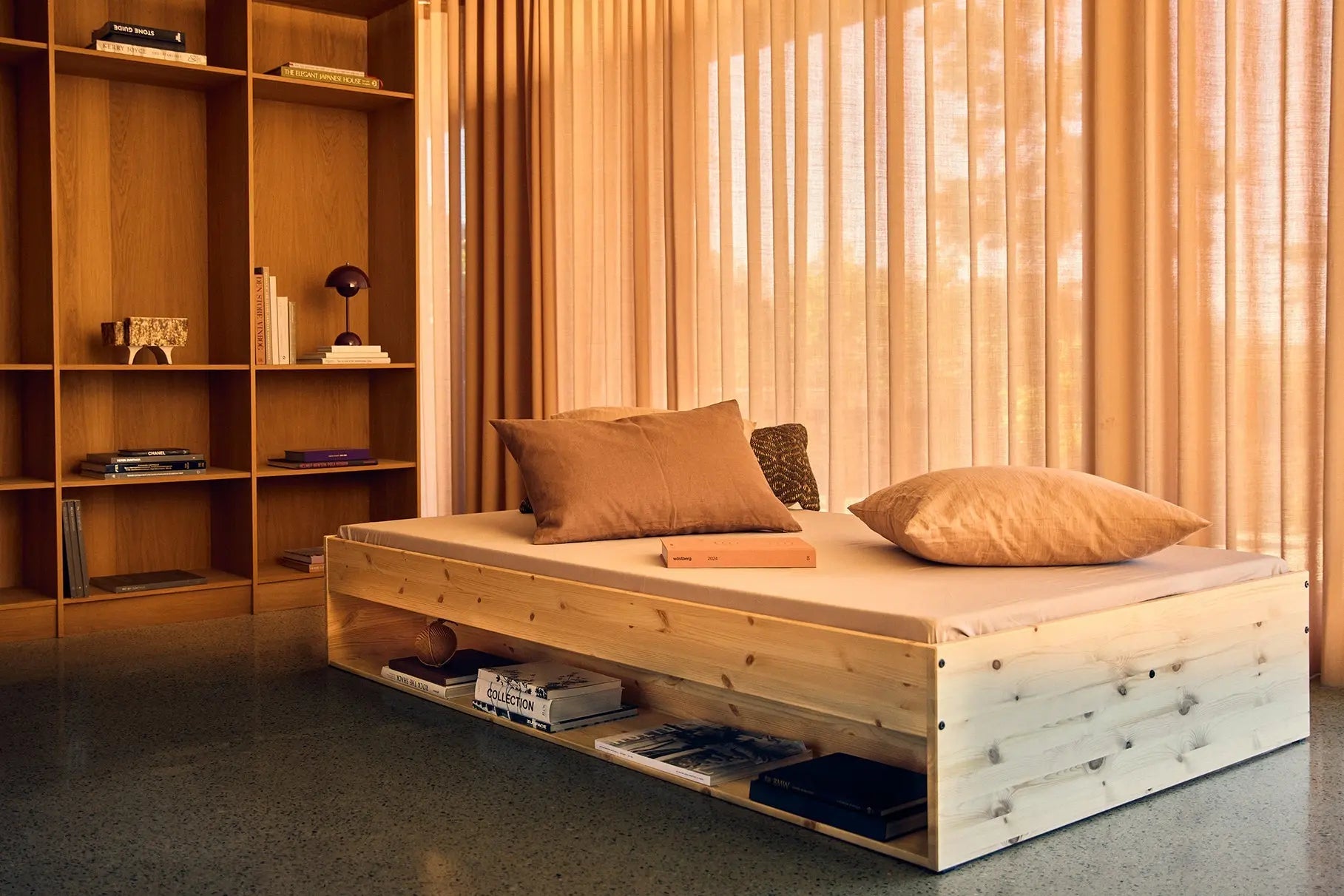 Double Bed with Shelf, 140x200 cm, Pine SINGLE_BED 200 flexa-com.myshopify.com