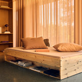 GROW Doppelbett mit Regal, 120x200 cm, Kiefernholz