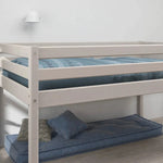 High Bed 120 cm with Ladder and Safety Rail, 140x200 cm, Grey MID_HIGH-BED 200 flexa-com.myshopify.com