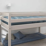 High Bed 120 cm with Ladder and Safety Rail, 140x200 cm, Grey MID_HIGH-BED 200 flexa-com.myshopify.com