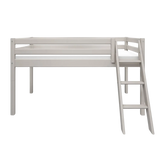 High Bed 120 cm with Ladder and Safety Rail, 90x200 cm, Grey MID_HIGH-BED 200 flexa-com.myshopify.com