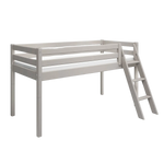 High Bed 120 cm with Ladder and Safety Rail, 90x200 cm, Grey MID_HIGH-BED 200 flexa-com.myshopify.com