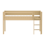 High Bed 120 cm with Ladder and Safety Rail, 90x200 cm, Sand MID_HIGH-BED 90X200 flexa-com.myshopify.com