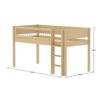 High Bed 120 cm with Ladder and Safety Rail, 90x200 cm, Sand MID_HIGH-BED 90X200 flexa-com.myshopify.com