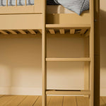 High Bed 120 cm with Ladder and Safety Rail, 90x200 cm, Sand MID_HIGH-BED 90X200 flexa-com.myshopify.com