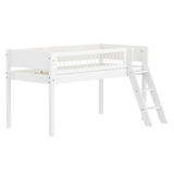High Bed 120 cm with Ladder and Safety Rail, 90x200 cm, White FLEXA MID_HIGH-BED midslp-f-wht-mdf-200x90-sl-ladder-crossbars-f-wht   90X200 flexa-com.myshopify.com