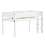 High Bed 120 cm with Ladder and Safety Rail, 90x200 cm, White FLEXA MID_HIGH-BED midslp-f-wht-mdf-200x90-str-ladder-grooves-f-wht   ACTIVE flexa-com.myshopify.com