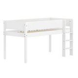 High Bed 120 cm with Ladder and Safety Rail, 90x200 cm, White FLEXA MID_HIGH-BED midslp-f-wht-mdf-200x90-str-ladder-grooves-f-wht   ACTIVE flexa-com.myshopify.com