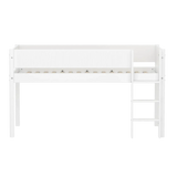 High Bed 120 cm with Ladder and Safety Rail, 90x200 cm, White FLEXA MID_HIGH-BED midslp-f-wht-mdf-200x90-str-ladder-grooves-f-wht   ACTIVE flexa-com.myshopify.com