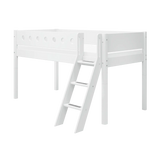High Bed 120 cm with Ladder and Safety Rail, 90x200 cm, White MID_HIGH-BED 200 flexa-com.myshopify.com