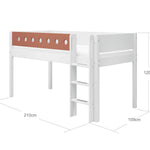 High Bed 120 cm with Ladder and Safety Rail, 90x200 cm, White MID_HIGH-BED 200 flexa-com.myshopify.com