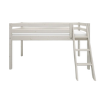 High Bed 120 cm with Ladder and Safety Rail, 90x200 cm, White MID_HIGH-BED 200 flexa-com.myshopify.com