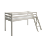 High Bed 120 cm with Ladder and Safety Rail, 90x200 cm, White MID_HIGH-BED 200 flexa-com.myshopify.com