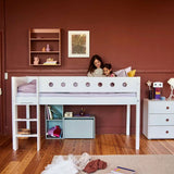 High Bed 120 cm with Ladder and Safety Rail, 90x200 cm, White MID_HIGH-BED 200 flexa-com.myshopify.com
