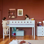 High Bed 120 cm with Ladder and Safety Rail, 90x200 cm, White MID_HIGH-BED 200 flexa-com.myshopify.com
