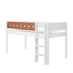High Bed 120 cm with Ladder and Safety Rail, 90x200 cm, White MID_HIGH-BED 200 flexa-com.myshopify.com