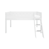 High Bed 120 cm with Ladder and Safety Rail, 90x200 cm, White MID_HIGH-BED 200 flexa-com.myshopify.com