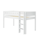High Bed 120 cm with Ladder and Safety Rail, 90x200 cm, White MID_HIGH-BED 200 flexa-com.myshopify.com
