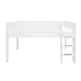 High Bed 120 cm with Ladder and Safety Rail, 90x200 cm, White MID_HIGH-BED 200 flexa-com.myshopify.com