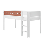 High Bed 120 cm with Ladder and Safety Rail, 90x200 cm, White MID_HIGH-BED 200 flexa-com.myshopify.com