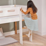 High Bed 120 cm with Ladder and Safety Rail, 90x200 cm, White/Oak MID_HIGH-BED 200 flexa-com.myshopify.com