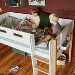 High Bed 120 cm with Ladder and Safety Rail, 90x200 cm, White/Oak MID_HIGH-BED 200 flexa-com.myshopify.com
