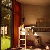 High Bed 120 cm with Ladder and Safety Rail, 90x200 cm, White/Oak MID_HIGH-BED 90X200 flexa-com.myshopify.com