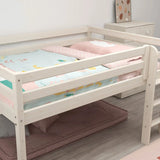 High Bed 120 cm with Safety Rail and Ladder, 140x200 cm, White MID_HIGH-BED 200 flexa-com.myshopify.com