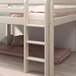 High Bed 120 cm with Safety Rail and Ladder, 140x200 cm, White MID_HIGH-BED 200 flexa-com.myshopify.com