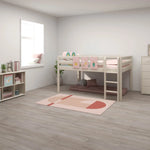 High Bed 120 cm with Safety Rail and Ladder, 140x200 cm, White MID_HIGH-BED 200 flexa-com.myshopify.com