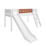 High Bed 120 cm with Slide, Ladder and Safety Rail, 90x200 cm, White BED_MID-HIGH-BED_WHITE 200 flexa-com.myshopify.com