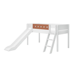 High Bed 120 cm with Slide, Ladder and Safety Rail, 90x200 cm, White BED_MID-HIGH-BED_WHITE 200 flexa-com.myshopify.com