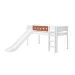 High Bed 120 cm with Slide, Ladder and Safety Rail, 90x200 cm, White BED_MID-HIGH-BED_WHITE 200 flexa-com.myshopify.com