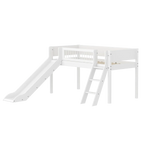 High Bed 120 cm with Slide, Ladder and Safety Rail, 90x200 cm, White FLEXA MID_HIGH-BED midslp-slide-200x90-sl-ladder-crossbars-f-wht   90X200 flexa-com.myshopify.com