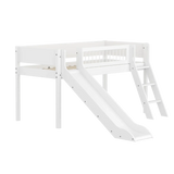 High Bed 120 cm with Slide, Ladder and Safety Rail, 90x200 cm, White FLEXA MID_HIGH-BED midslp-slide-200x90-sl-ladder-crossbars-f-wht   90X200 flexa-com.myshopify.com