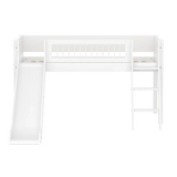 High Bed 120 cm with Slide, Ladder and Safety Rail, 90x200 cm, White FLEXA MID_HIGH-BED midslp-slide-200x90-sl-ladder-crossbars-f-wht   90X200 flexa-com.myshopify.com