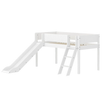 High Bed 120 cm with Slide, Ladder and Safety Rail, 90x200 cm, White FLEXA MID_HIGH-BED midslp-slide-200x90-sl-ladder-grooves-f-wht   90X200 flexa-com.myshopify.com