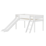 High Bed 120 cm with Slide, Ladder and Safety Rail, 90x200 cm, White FLEXA MID_HIGH-BED midslp-slide-200x90-sl-ladder-grooves-f-wht   90X200 flexa-com.myshopify.com