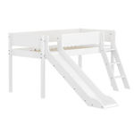High Bed 120 cm with Slide, Ladder and Safety Rail, 90x200 cm, White FLEXA MID_HIGH-BED midslp-slide-200x90-sl-ladder-grooves-f-wht   90X200 flexa-com.myshopify.com