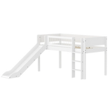 High Bed 120 cm with Slide, Ladder and Safety Rail, 90x200 cm, White FLEXA MID_HIGH-BED midslp-slide-200x90-str-ladder-crossbars-f-wht   90X200 flexa-com.myshopify.com