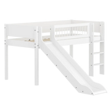 High Bed 120 cm with Slide, Ladder and Safety Rail, 90x200 cm, White FLEXA MID_HIGH-BED midslp-slide-200x90-str-ladder-crossbars-f-wht   90X200 flexa-com.myshopify.com
