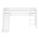 High Bed 120 cm with Slide, Ladder and Safety Rail, 90x200 cm, White FLEXA MID_HIGH-BED midslp-slide-200x90-str-ladder-crossbars-f-wht   90X200 flexa-com.myshopify.com