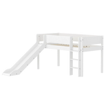 High Bed 120 cm with Slide, Ladder and Safety Rail, 90x200 cm, White FLEXA MID_HIGH-BED midslp-slide-200x90-str-ladder-grooves-f-wht   ACTIVE flexa-com.myshopify.com