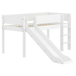 High Bed 120 cm with Slide, Ladder and Safety Rail, 90x200 cm, White FLEXA MID_HIGH-BED midslp-slide-200x90-str-ladder-grooves-f-wht   ACTIVE flexa-com.myshopify.com