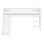 High Bed 120 cm with Slide, Ladder and Safety Rail, 90x200 cm, White FLEXA MID_HIGH-BED midslp-slide-200x90-str-ladder-grooves-f-wht   ACTIVE flexa-com.myshopify.com