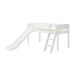 High Bed 120 cm with Slide, Ladder and Safety Rail, 90x200 cm, White MID_HIGH-BED 200 flexa-com.myshopify.com