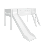 High Bed 120 cm with Slide, Ladder and Safety Rail, 90x200 cm, White MID_HIGH-BED 200 flexa-com.myshopify.com